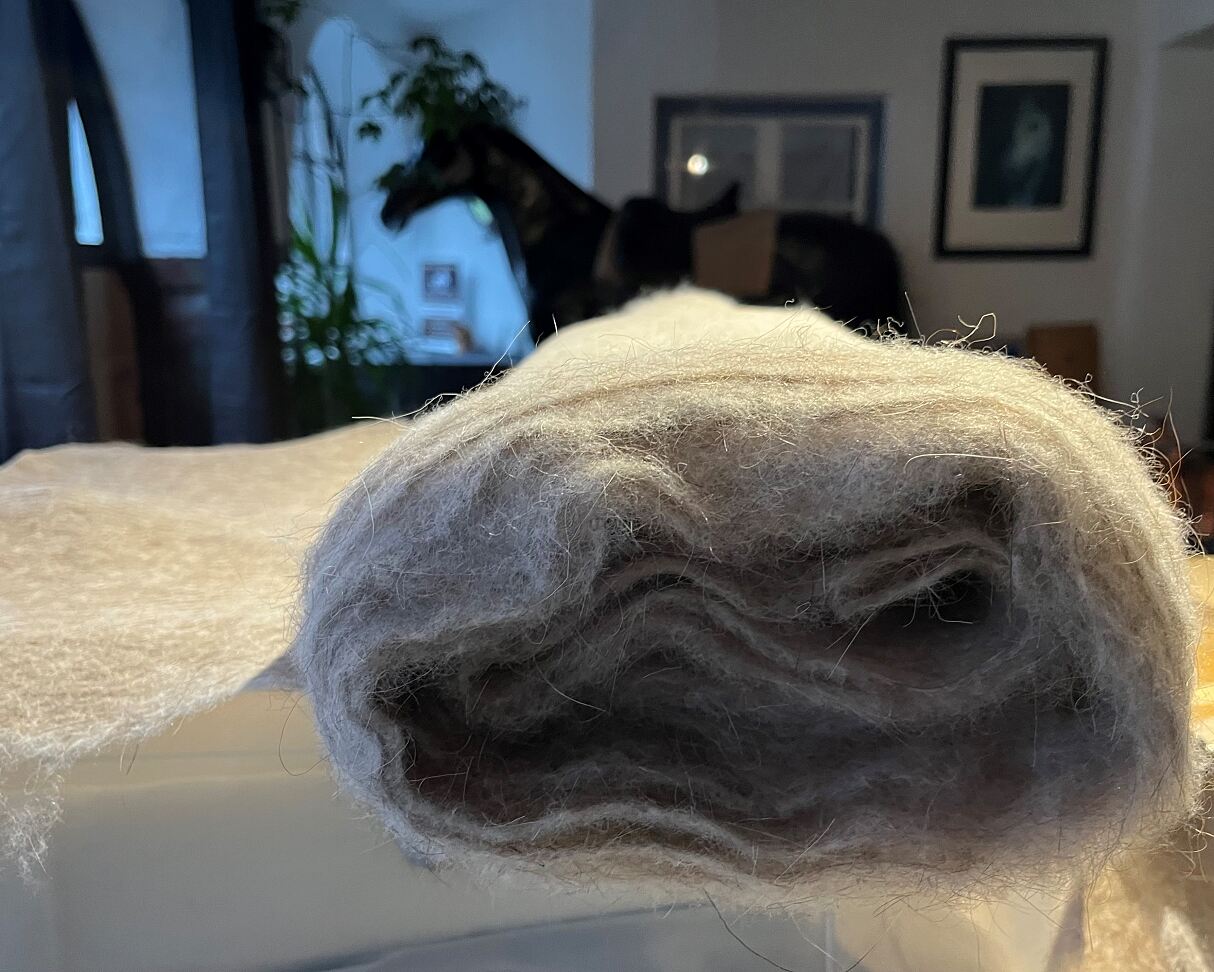 Maschinelles Mischvlies Pferdehaar und Lyocell 